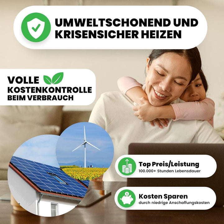 BR Bringer Infrarotheizung Standgerät - 1200 Watt - Energiesparend - Mobile Elektroheizung mit Stand