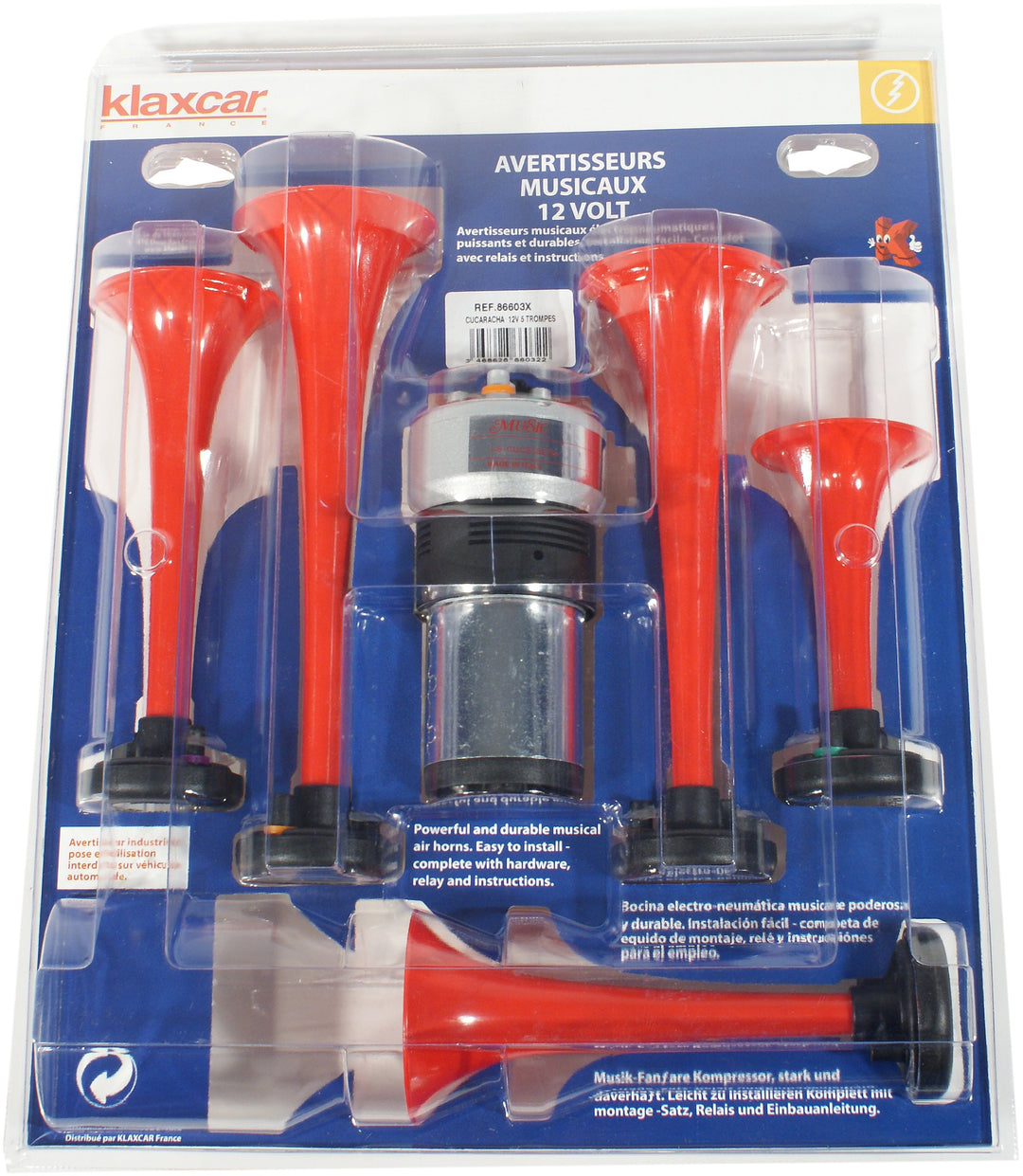 Klaxcar France 86603X Fanfare Kit Cucaracha 12V 5 trumpets