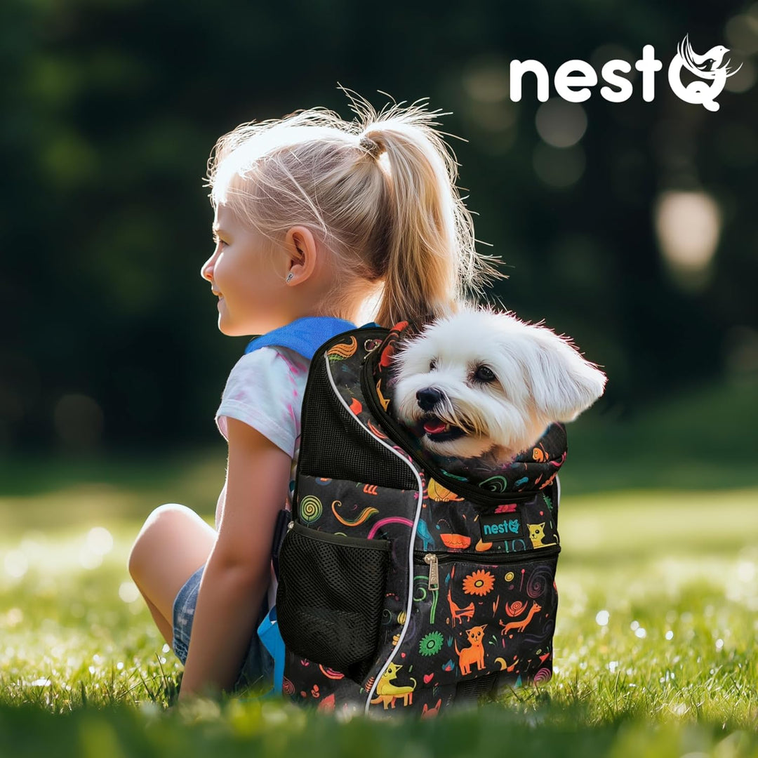 Rucksack für kleine Haustiere wie Hunde und Katzen bis 3 kg – Nackenschutz – Reisetasche, Welpen – G