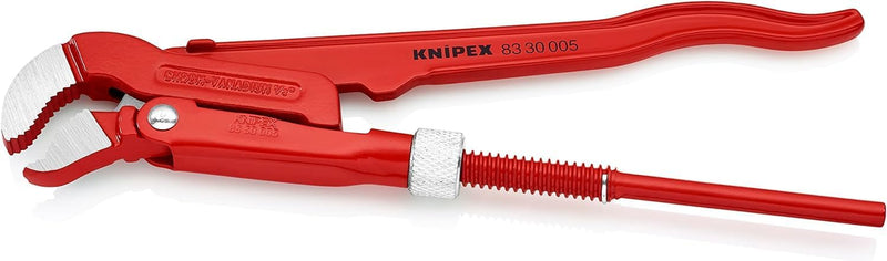 KNIPEX Rohrzange S-Maul, Chrom-Vanadium, rot pulverbeschichtet, 245 mm, 83 30 005 245 mm, Spannweite