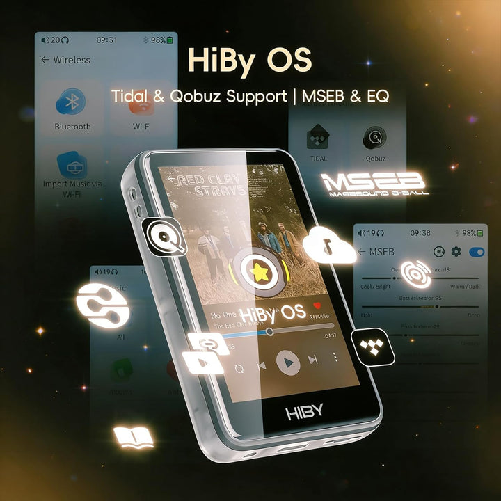 HiBy Music R1 Bluetooth MP3 Player mit Touchscreen, Hi-Res Audio &amp; Wireless Dual zertifiziert, unter