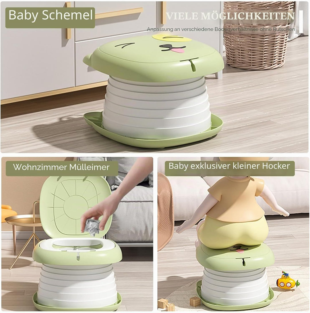Faltbarer Toilettensitz für Kinder, Tragbares Reise-Klapptöpfchen, Falttoilette, Reisetoilette, Trav