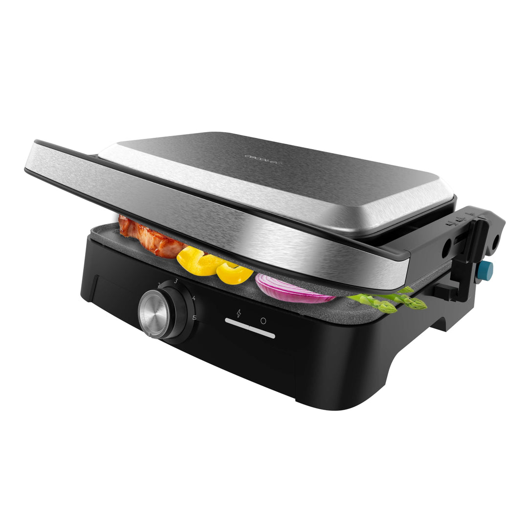 Cecotec Rock'nGrill Elektrogrill 1500 Full Open, 1500W, Öffnung 180°, RockStone, Antihaftbeschichtun