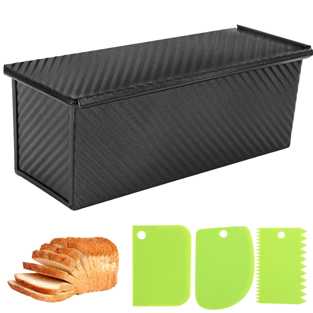 Spmarkt Pullman Kastenform mit Deckel, 33 cm, SP-031 Brotform mit Teigschaber, Schneider, schwarze K