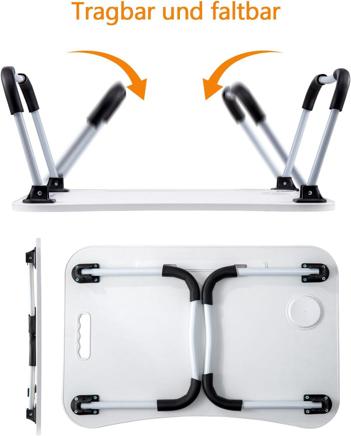 Youyijia Laptoptisch Betttablett Tablet-Ständer & Becherhalter – Laptop Tisch für Bett, Sofa & Boden