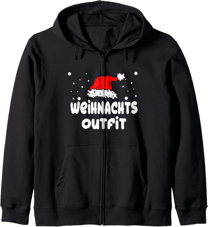 Weihnachtsoutfit Christmas Weihnachten Weihnachtsmannmütze Kapuzenjacke