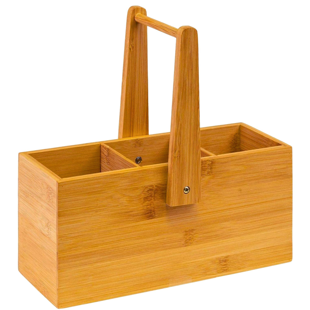 Westmark Küchen-Organizer/Tischbutler, 3 Fächer, mit Tragegriff, Masse: 26,5 x 27,8 x 10 cm, Bambus,