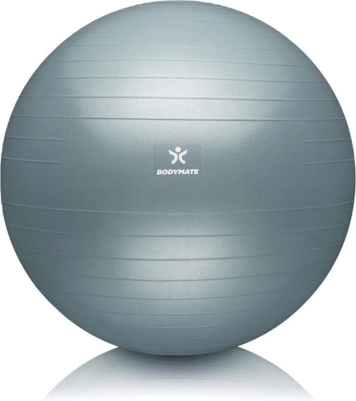 BODYMATE Gymnastikball Sitzball Trainingsball mit GRATIS E-Book inkl. Luft-Pumpe, Ball für Fitness,
