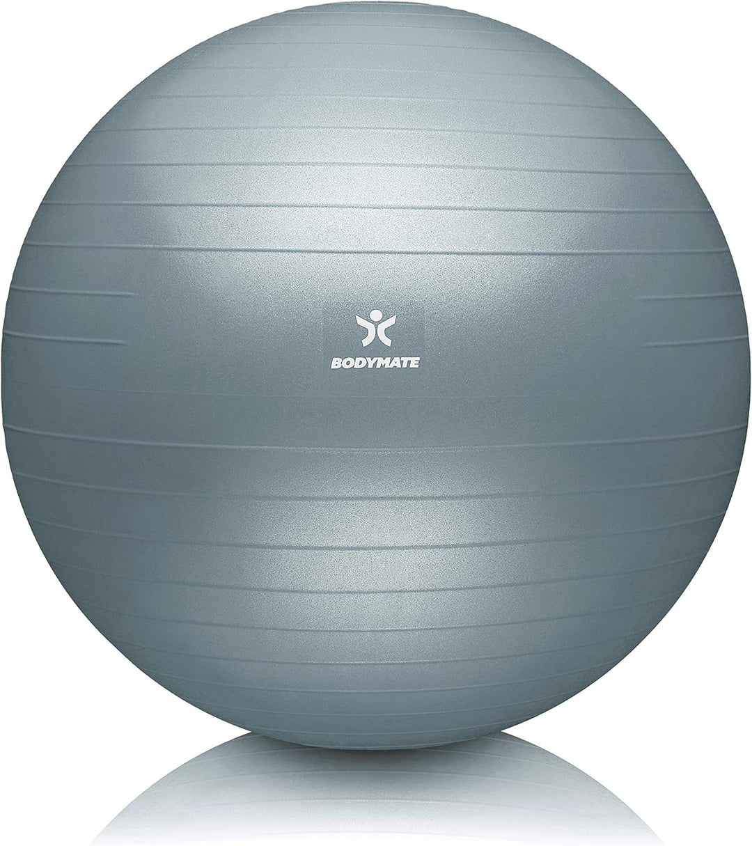 BODYMATE Gymnastikball Sitzball Trainingsball mit GRATIS E-Book inkl. Luft-Pumpe, Ball für Fitness,