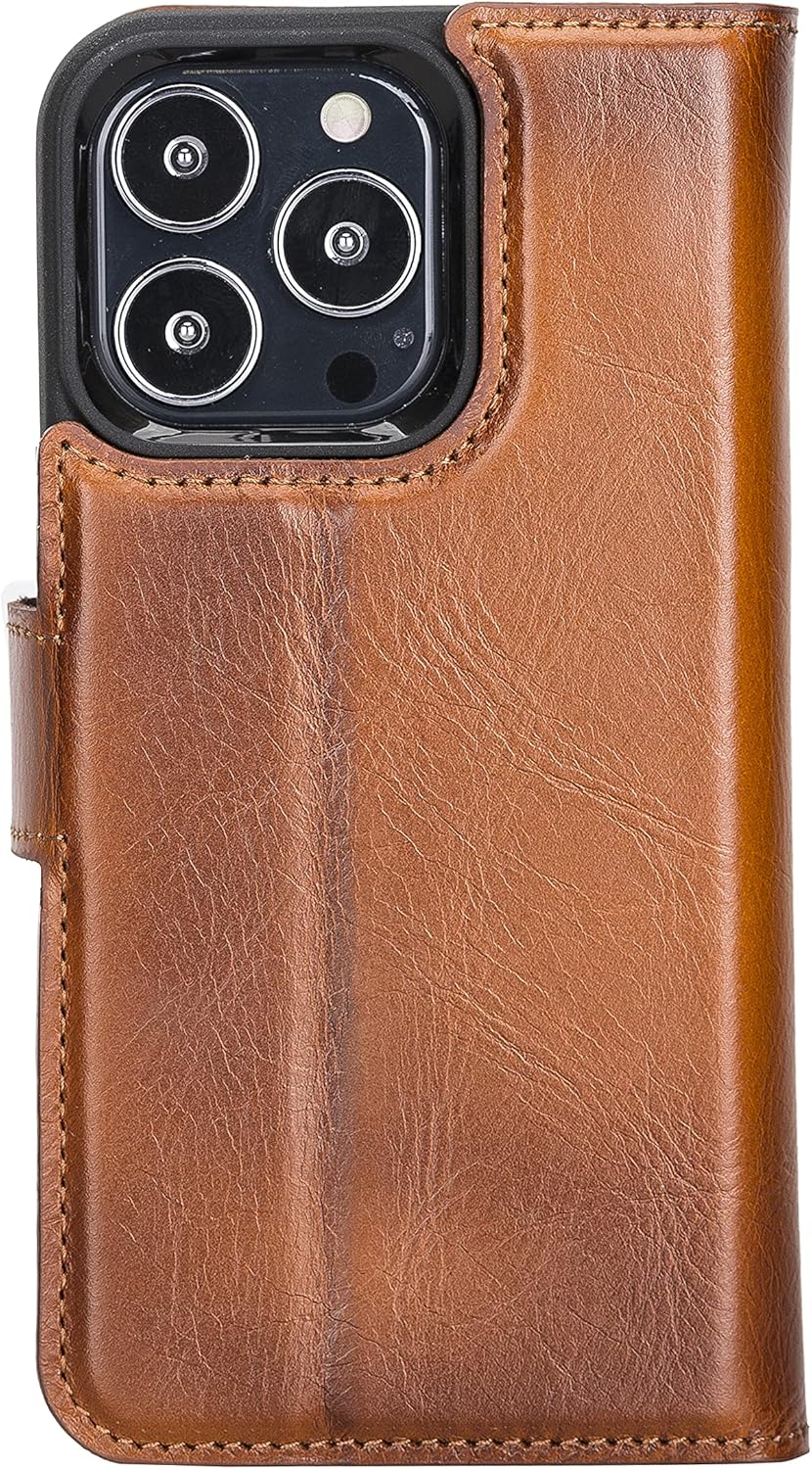 Solo Pelle Lederhülle kompatibel für iPhone 13 Pro in 6.1 Zoll abnehmbare Hülle (2in1) inkl. Kartenf