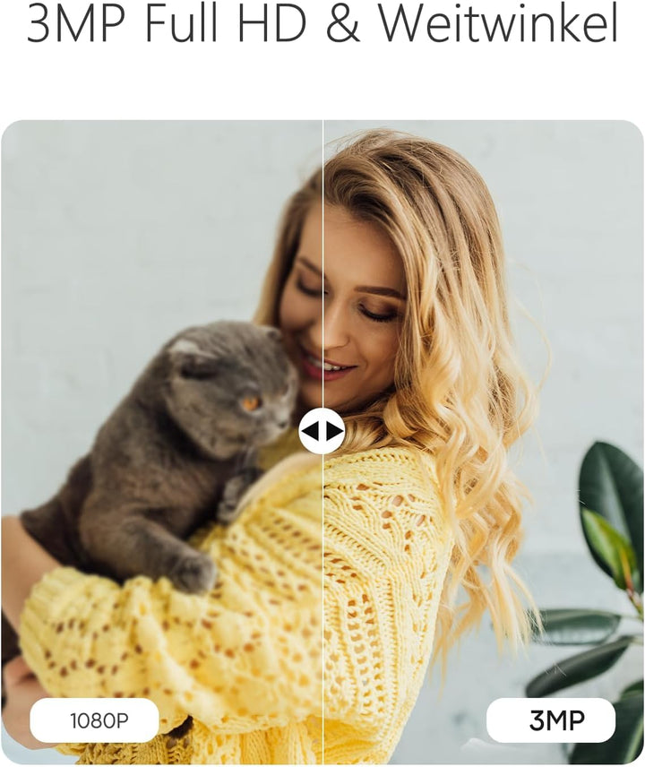 VSTARCAM 2K Überwachungskamera Innen, Interaktive Kamera für Hunde und Katzen mit Handy-App, 360° Li