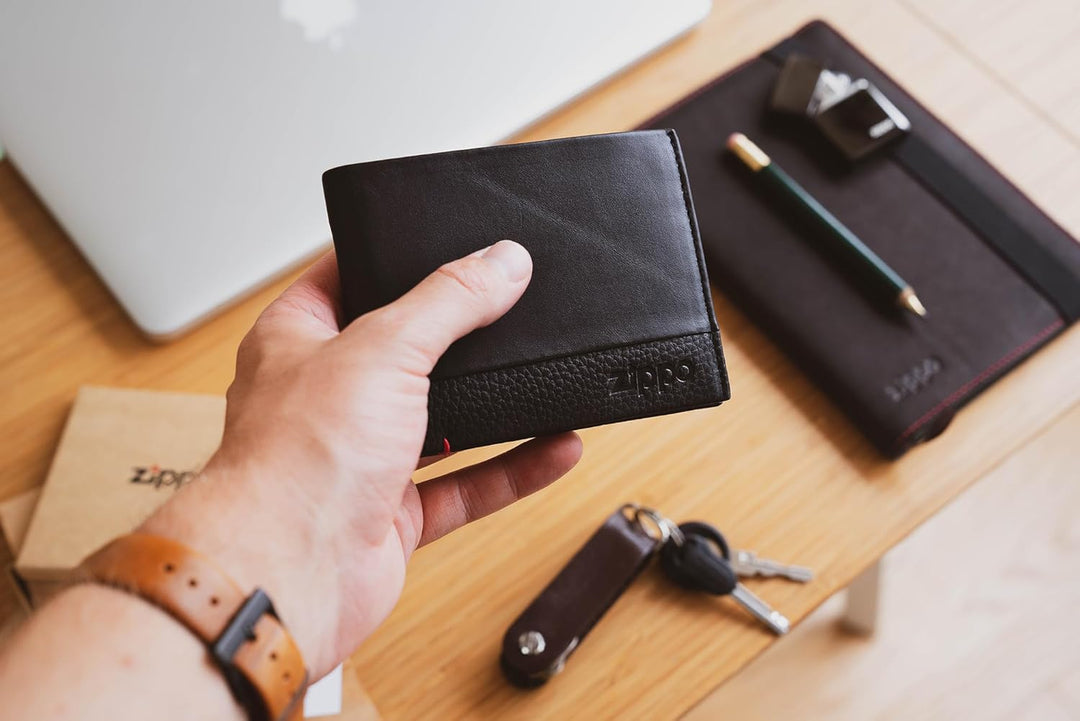 Zippo Herren Nappa Kreditkarten-Geldbörse Schwarz Geldbörse Schwarz (Schwarz)