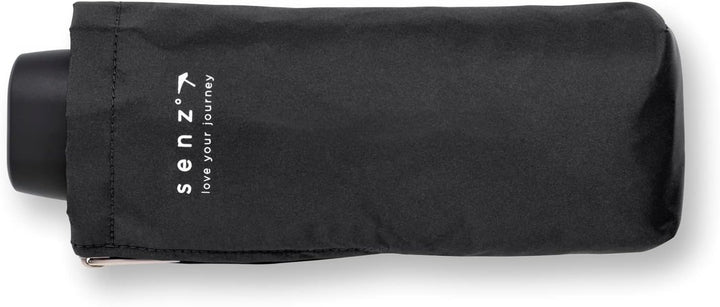 Senz 1010-0900 Micro Faltbarer Regenschirm Pure Black, Schwarz