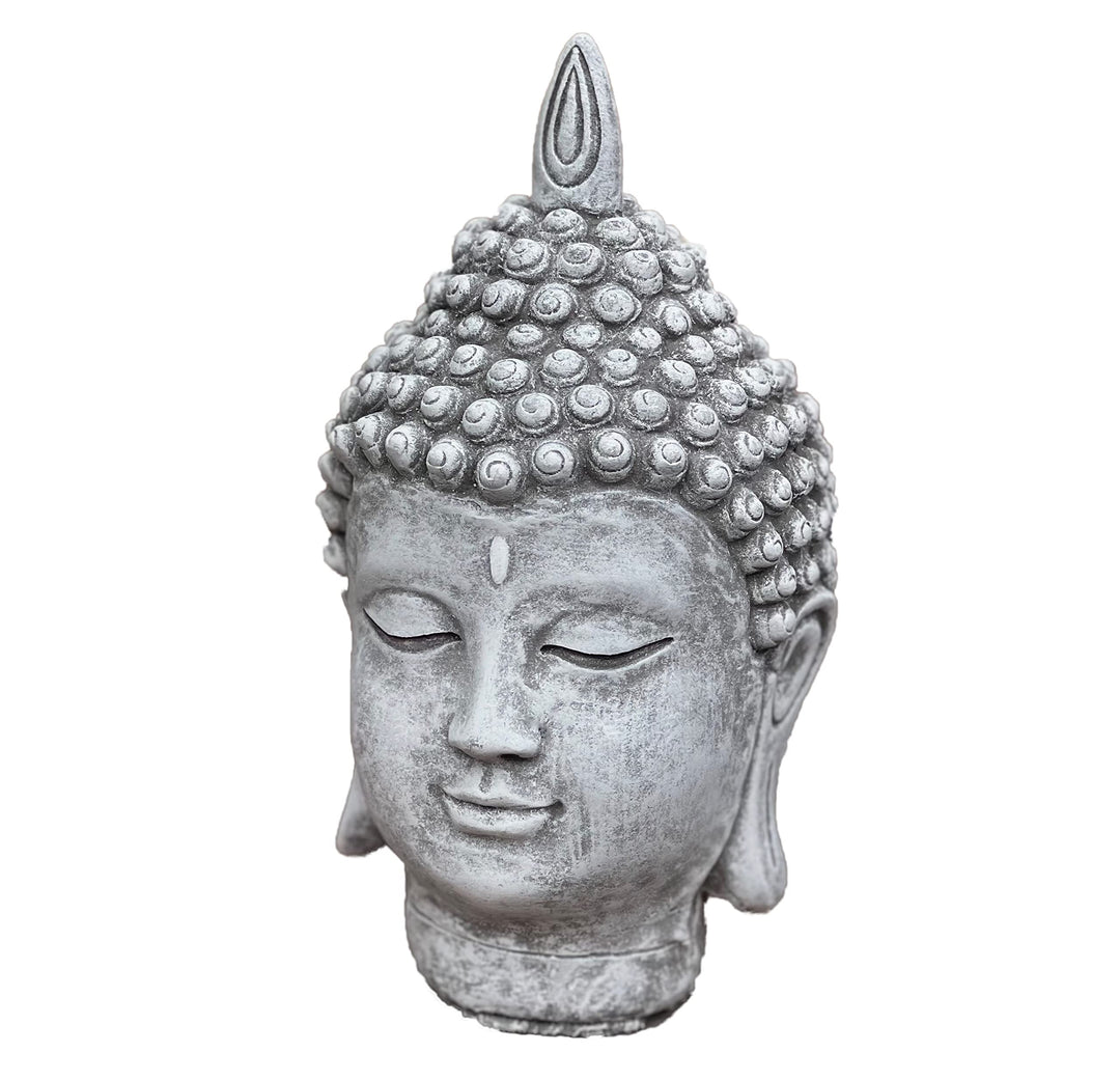 stoneandstyle Steinfigur Shiva Kopf mittel ca. 24 cm Höhe frostfest Steinguss
