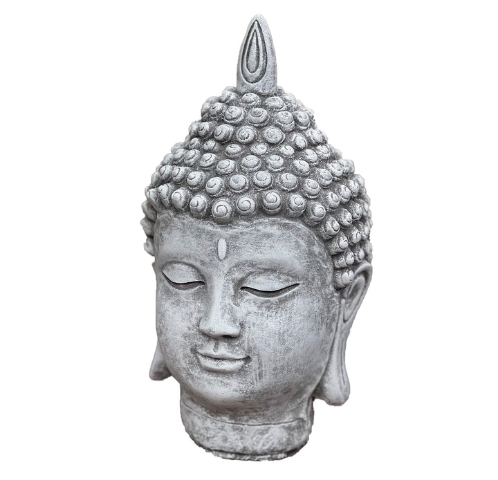 stoneandstyle Steinfigur Shiva Kopf mittel ca. 24 cm Höhe frostfest Steinguss