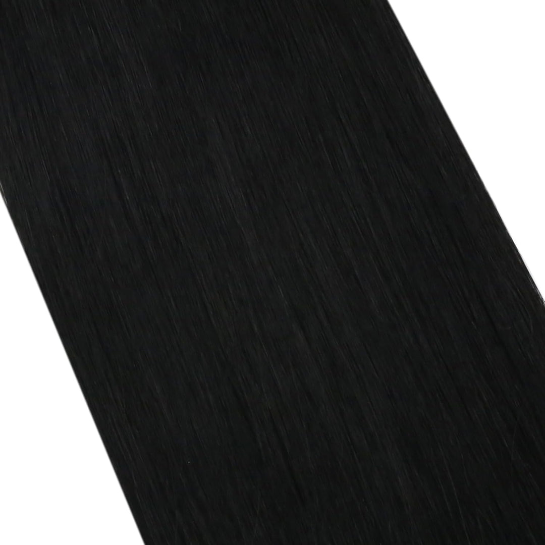 Moresoo Tape Extensions Echthaar Haarverlängerung Brasilianer Haar Extensions Tape Schwarz #1 Seamel