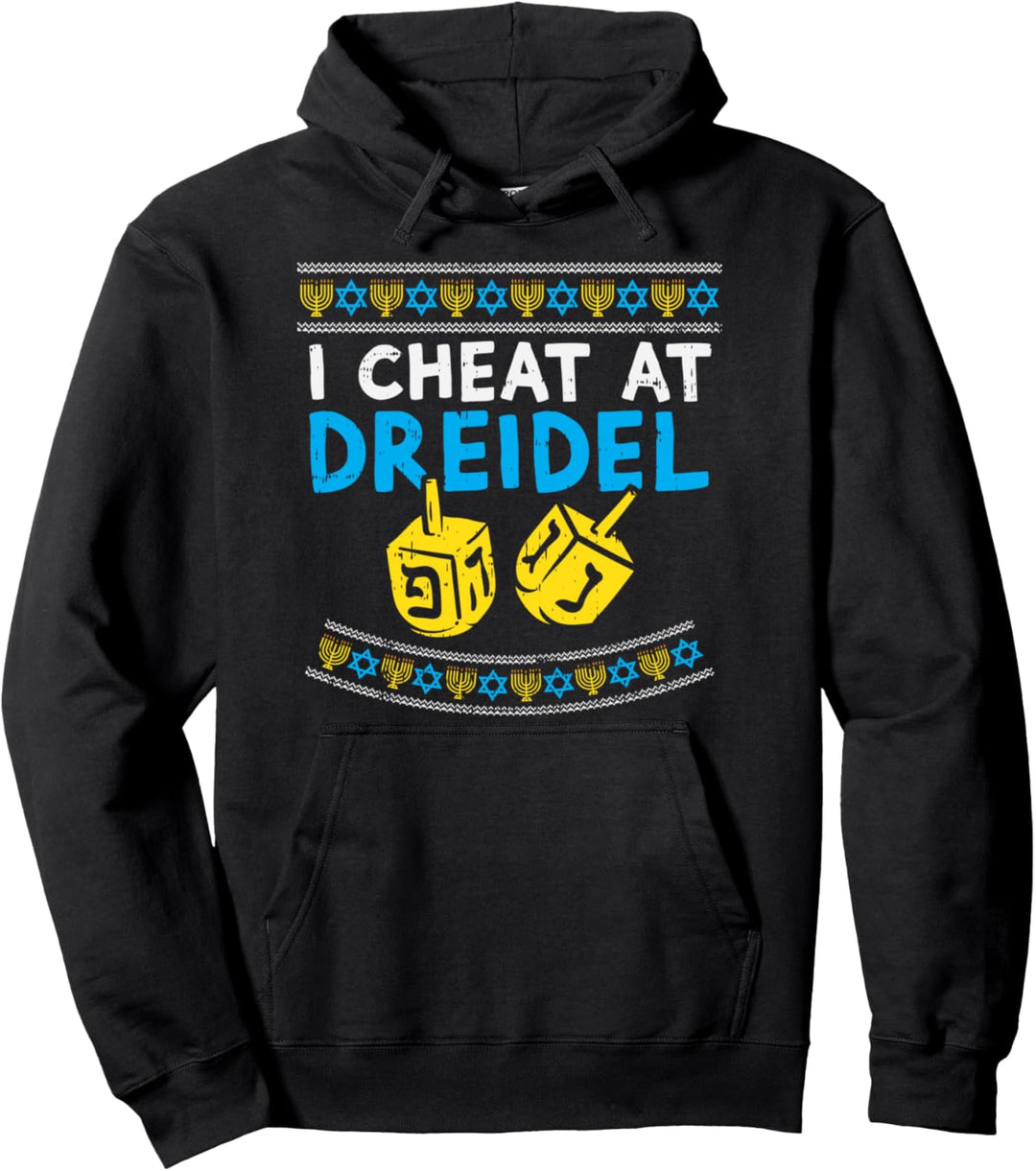 I Cheat At Dreidel Ugly Hanukkah Sweater Chanukah Jew Gift Pullover Hoodie