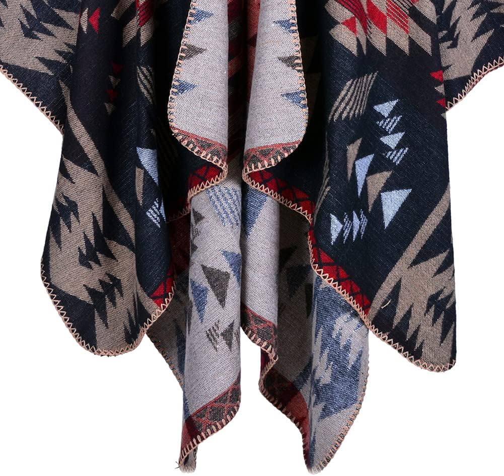 Shmily Girl Poncho Damen Strick Poncho Winter Warm Elegant Poncho Decke Poncho Cape Mantel Übergross
