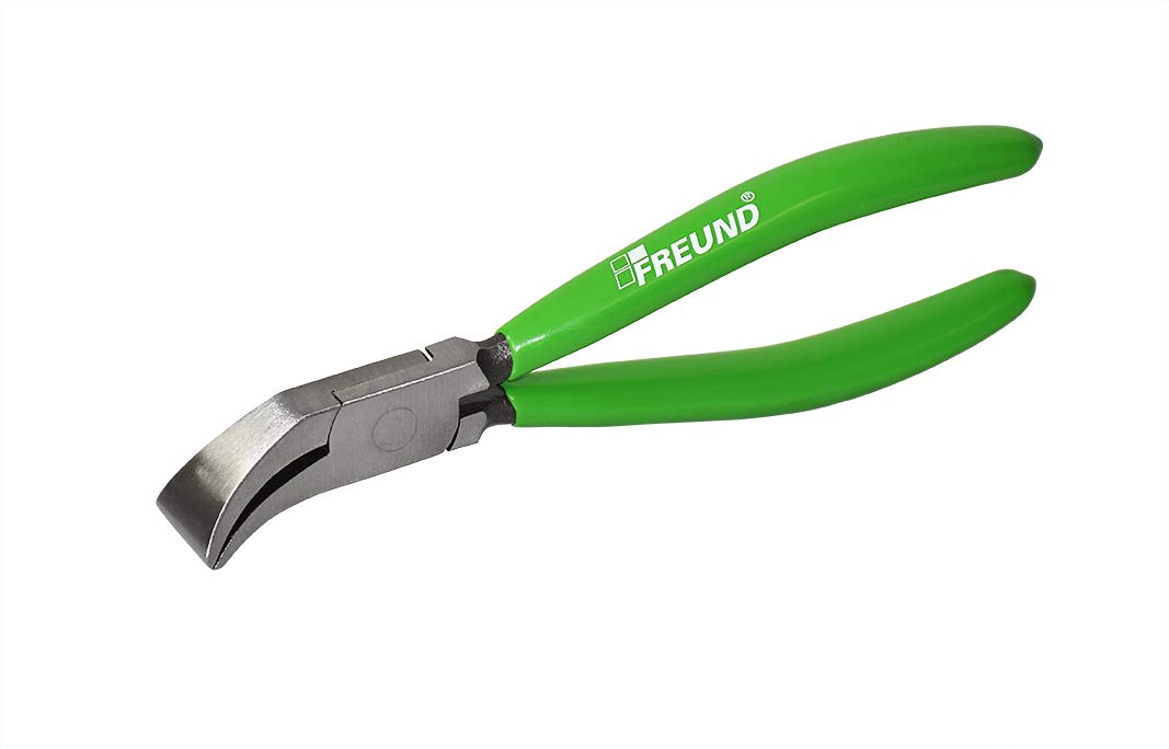 FREUND 01090022 Mini-Falzzange gebogen 45°, Maul 22mm, tauchisolierte Griffe