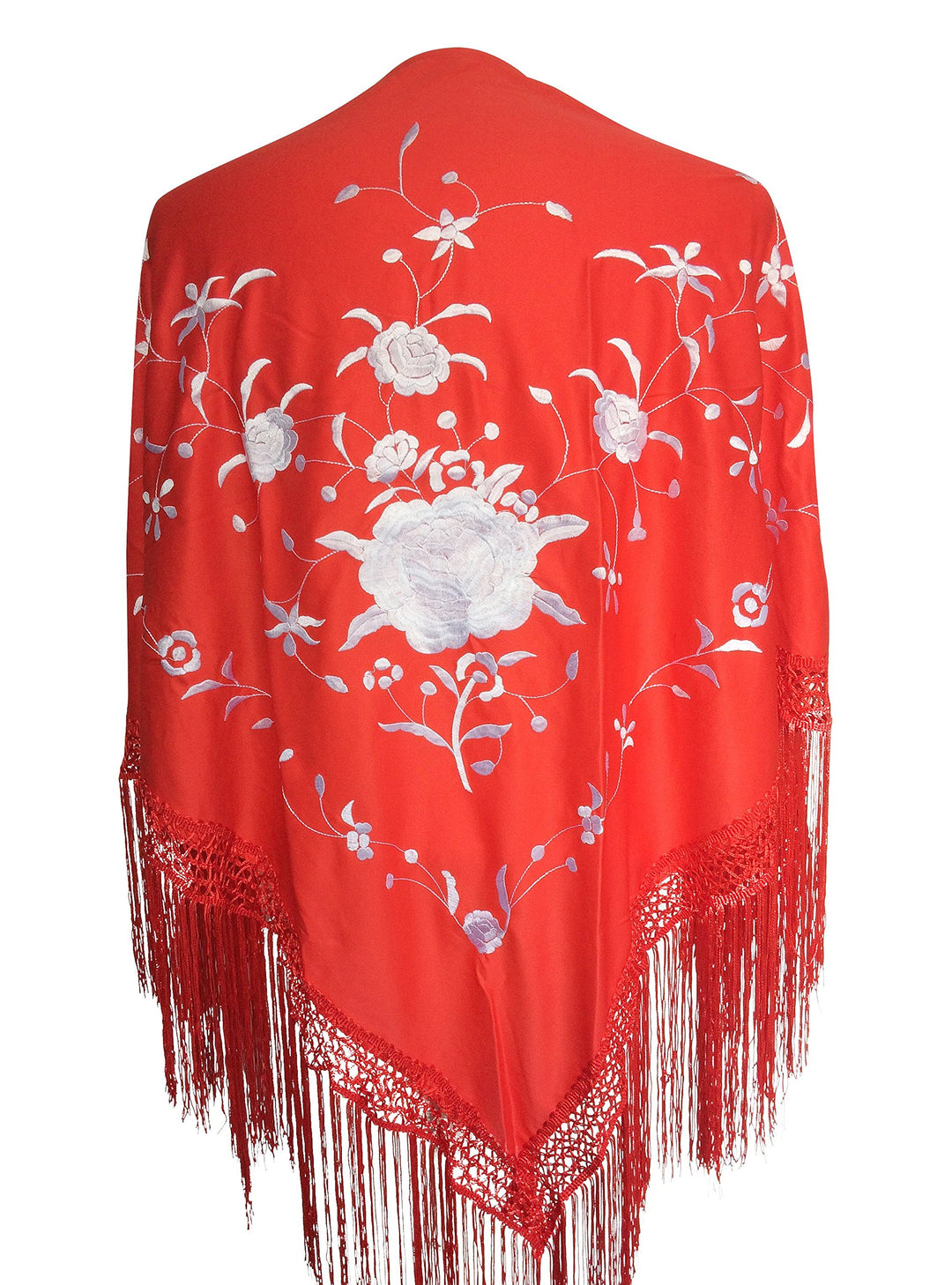 La Senorita Spanischer Manton, Tuch - rot/weiss