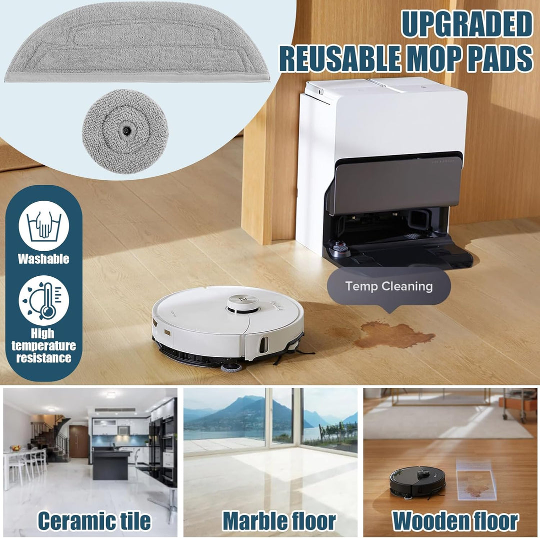 28 Stück Zubehör für Roborock S8 MaxV Ultra Saugroboter, 2 Hauptbürste 4 Staubbeutel 4 Wischtücher 4