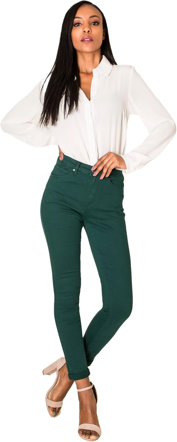 Nina Carter P109 Damen Skinny Fit Jeans High Waist Slim Hose Figurbetonte Stretch Jeanshose S Slim T