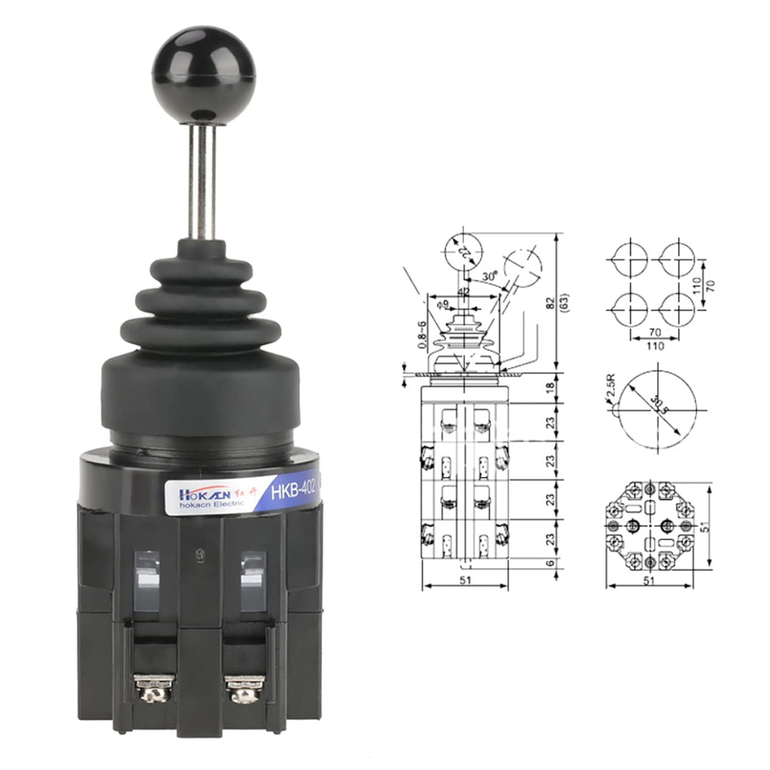 Hydraulischer Joystick 4 Position, 4 -Wege -Joystick -Switch Joystickschalter 1 stück Joystick Indus