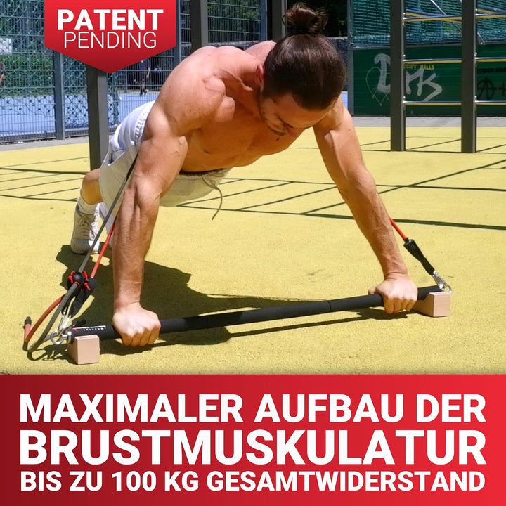 Fitnessbänder Set mit Stange – Fitness Stange für Widerstandsbänder Krafttraining & Pilates Training