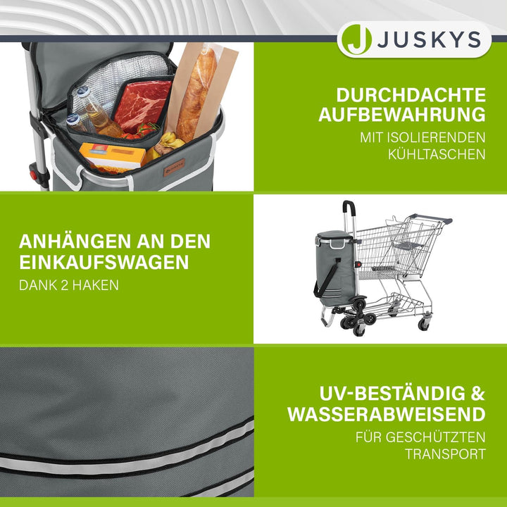 Juskys 3in1 Einkaufstrolley für Treppen - 56 L, modern & klappbar - Treppensteiger Trolley zum Shopp