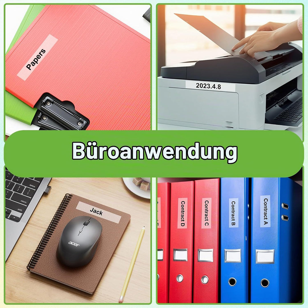 MarkField 12mm x 7m Schriftbänder kompatibel mit Dymo D1 45010 S0720500 Clear Etikettenband, Etikett