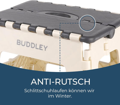 BUDDLEY Klapphocker, Faltbarer Hocker, Klapphocker, Klappbarer Hocker, Caravanhocker, Küchenhocker,