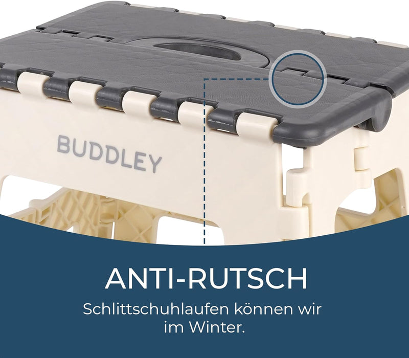 BUDDLEY Klapphocker, Faltbarer Hocker, Klapphocker, Klappbarer Hocker, Caravanhocker, Küchenhocker,