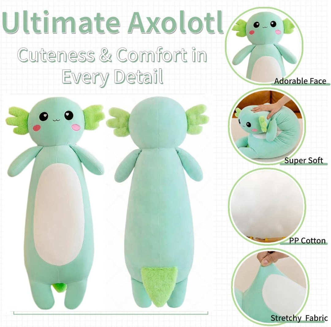 Kekeso Langes Axolotl Plüschtier,Kawaii Axolotl Kuscheltier Stofftier Rosa Axolotl Plüsch-Kissen, fü