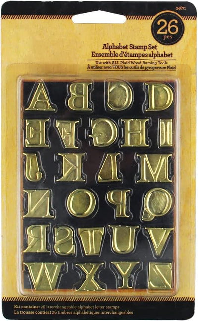 FrogBro 26 Stück Holzverbrennung Pyrograph Lötspitze Stempel, 26 Gross Buchstaben Holz Brandmalerei