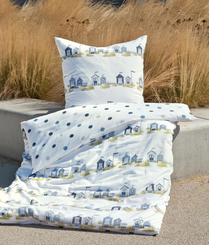 Janine Design Seersucker Bettwäsche Tango 2174-21 paradierot 1 Bettbezug 155 x 220 cm + 1 Kissenbezu
