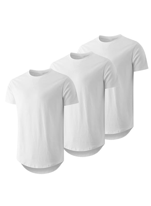 JMIERR 3 Pack T Shirt Herren Sommer Basic Einfarbig T-Shirt Baumwolle Slim Fit Hemd Kurzarm Sportwea