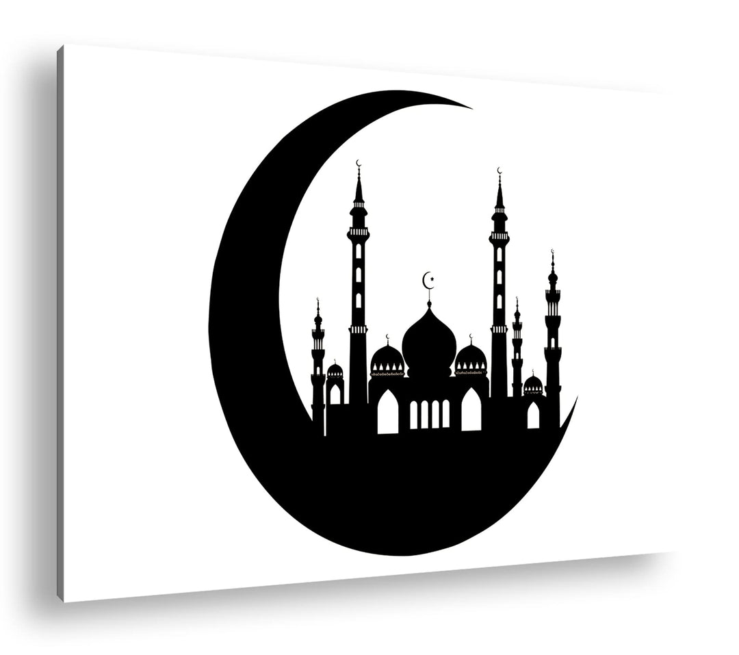 deyoli Silhouette Masjid Moschee Format: 80x60 Effekt: Sepia als Leinwandbild, Motiv fertig gerahmt