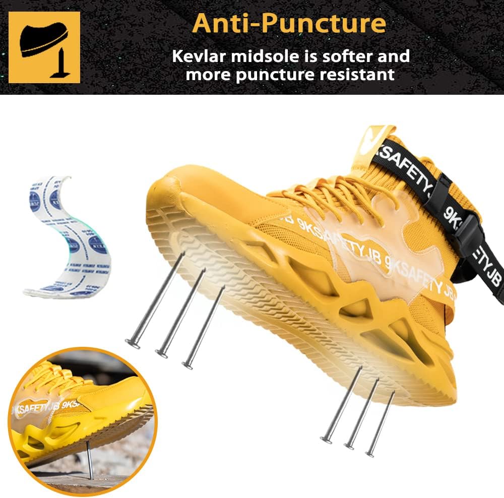 Nasogetch Arbeitsschuhe Herren Damen Sicherheitsschuhe Leicht Atmungsaktiv rutschfest Sportlich Stah