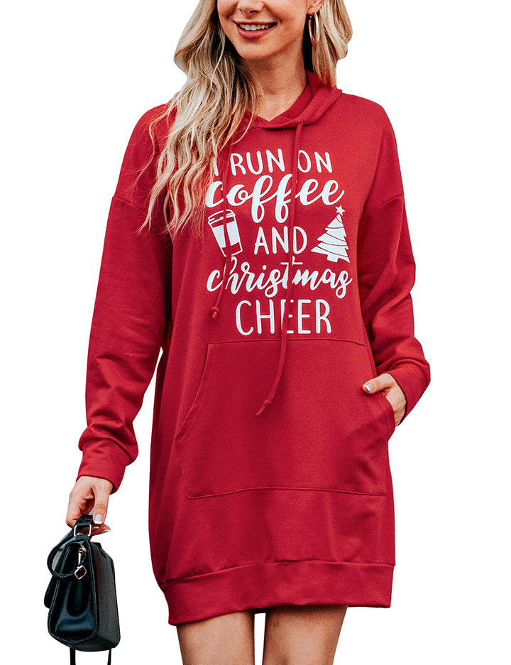 Migcaput Damen Hoodie Langarm Sweatshirts mit Kapuze Kapuzenpullover Lang Kleid Sweatkleid Casual Mi