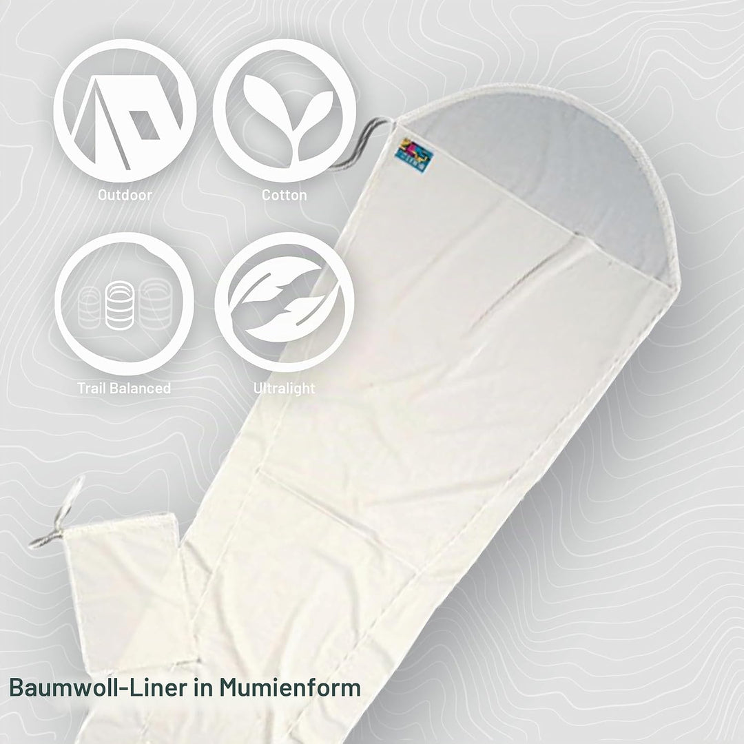 Cocoon MummyLiner Mumienschlafsack, Baumwolle 241 x 90/56 cm natur, 241 x 90/56 cm natur