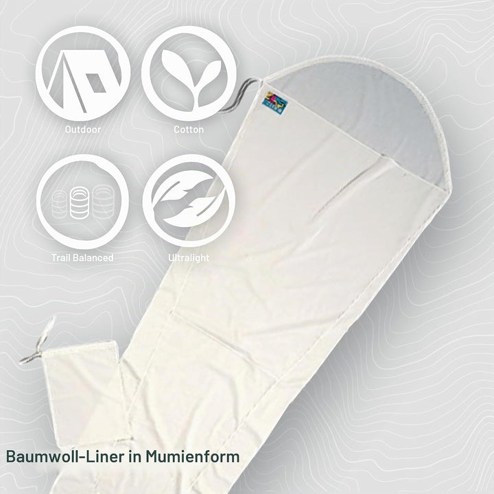 Cocoon MummyLiner Mumienschlafsack, Baumwolle 241 x 90/56 cm natur, 241 x 90/56 cm natur