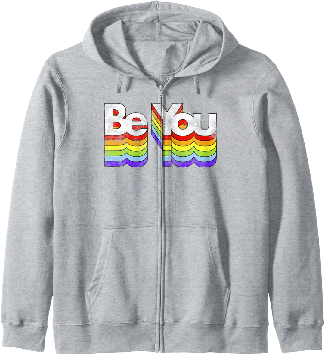 Be You, 3D Outlined Rainbow Bold Text Kapuzenjacke