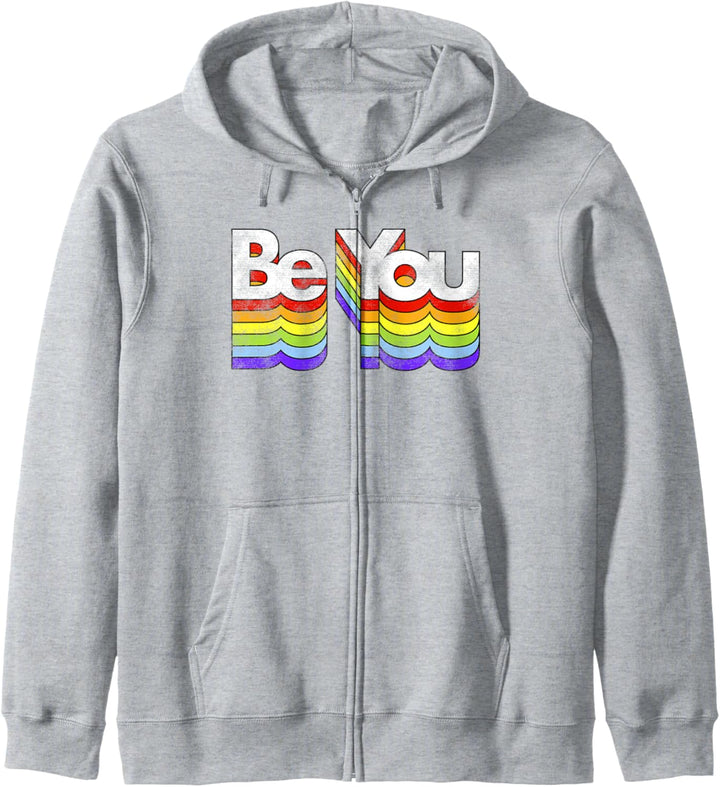 Be You, 3D Outlined Rainbow Bold Text Kapuzenjacke