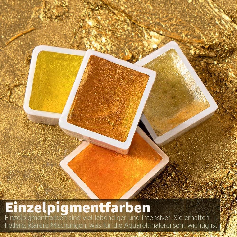 Aquarellfarben 24 Glitzer set, Paul Rubens Aquarell künstler-Klassen farben mit Malkasten, für Profi