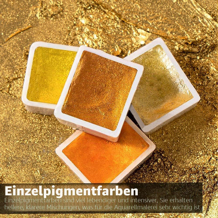 Aquarellfarben 24 Glitzer set, Paul Rubens Aquarell künstler-Klassen farben mit Malkasten, für Profi