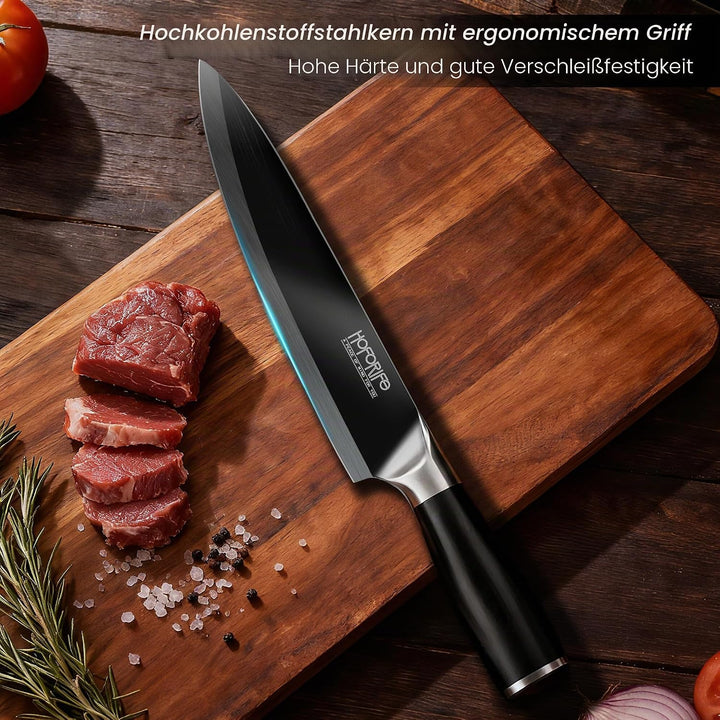20cm Chefmesser Japanisches Handgeschmiedetes Kochmesser Aus Hochkohlensoffstahl Mit Ergonomischem H