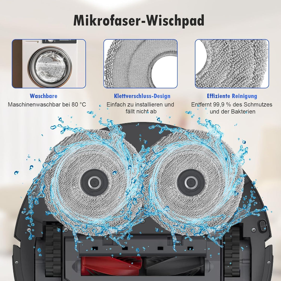 24 Stück Zubehör für Roborock Saros 10R / Qrevo CurvX Saugroboter, 2 Hauptbürste, 6 Staubbeutel, 6 W