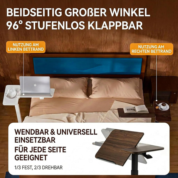 MUSSO AnyDesk-D5 Mobiler Steh-Sitz-Schreibtisch, höhenverstellbar 68-108cm, Laptoptisch mit Gasdruck