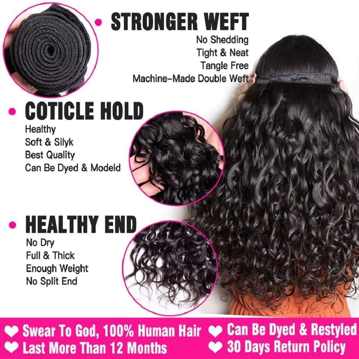 Water Wave Bundles Human Hair 1 Bundles 10Inch Water Wave Bundles 10A Brazilian 100% Unprocessed Vir