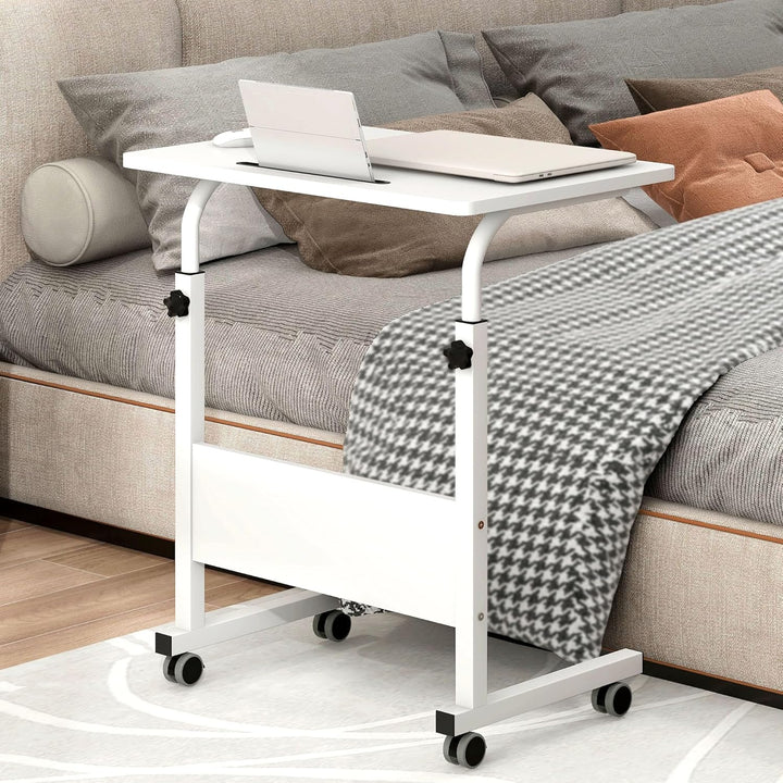 soges Computertisch Laptoptisch höhenverstellbar PC-Tisch mit Rollen, Oberfläche mit Einschnitt als